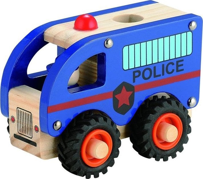 Magni Magni - Wooden police bus with rubber wheels (3896) /Cars, trains and vehicles