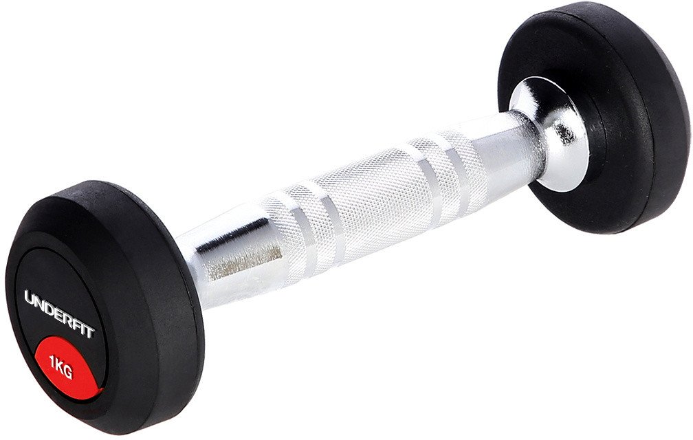 Hantla gumowana 1 kg UNDERFIT do ćwiczeń siłowych fitness