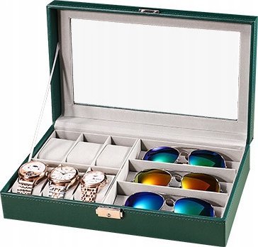 Korbi PUDEŁKO ETUI NA ZEGARKI I OKULARY SZKATUŁKA ELEGANCKIE EKOSKÓRA G5