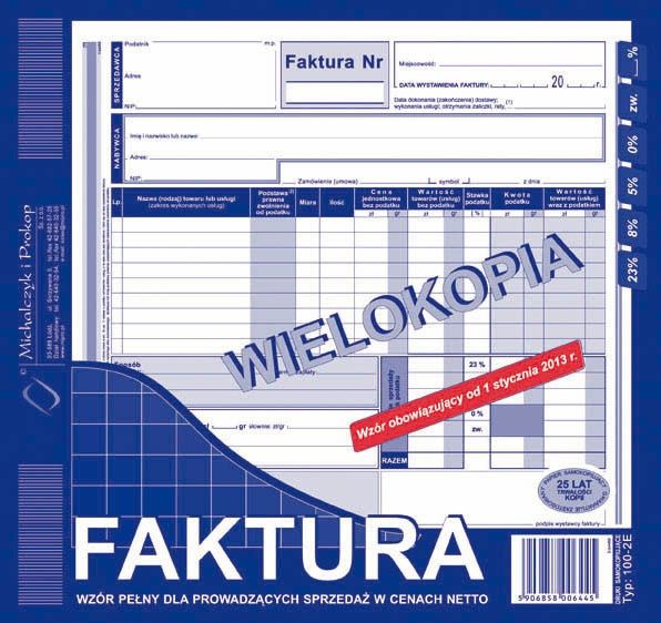 Herlitz FAKTURA NETTO 2/3 A4 (PEŁNA) (O+1K) MICHALCZYK I PROKOP