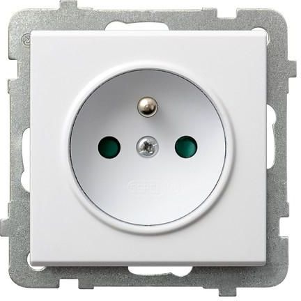 Ospel Gniazdo Sonata pojedyncze z uziemieniem i przesłonami białe (GP-1RZP/m/00)