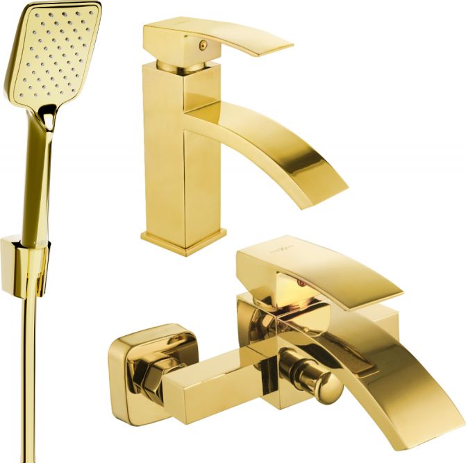 Mexen Mexen Libra R62 zestaw wannowy, złoty - 745103R62-50
