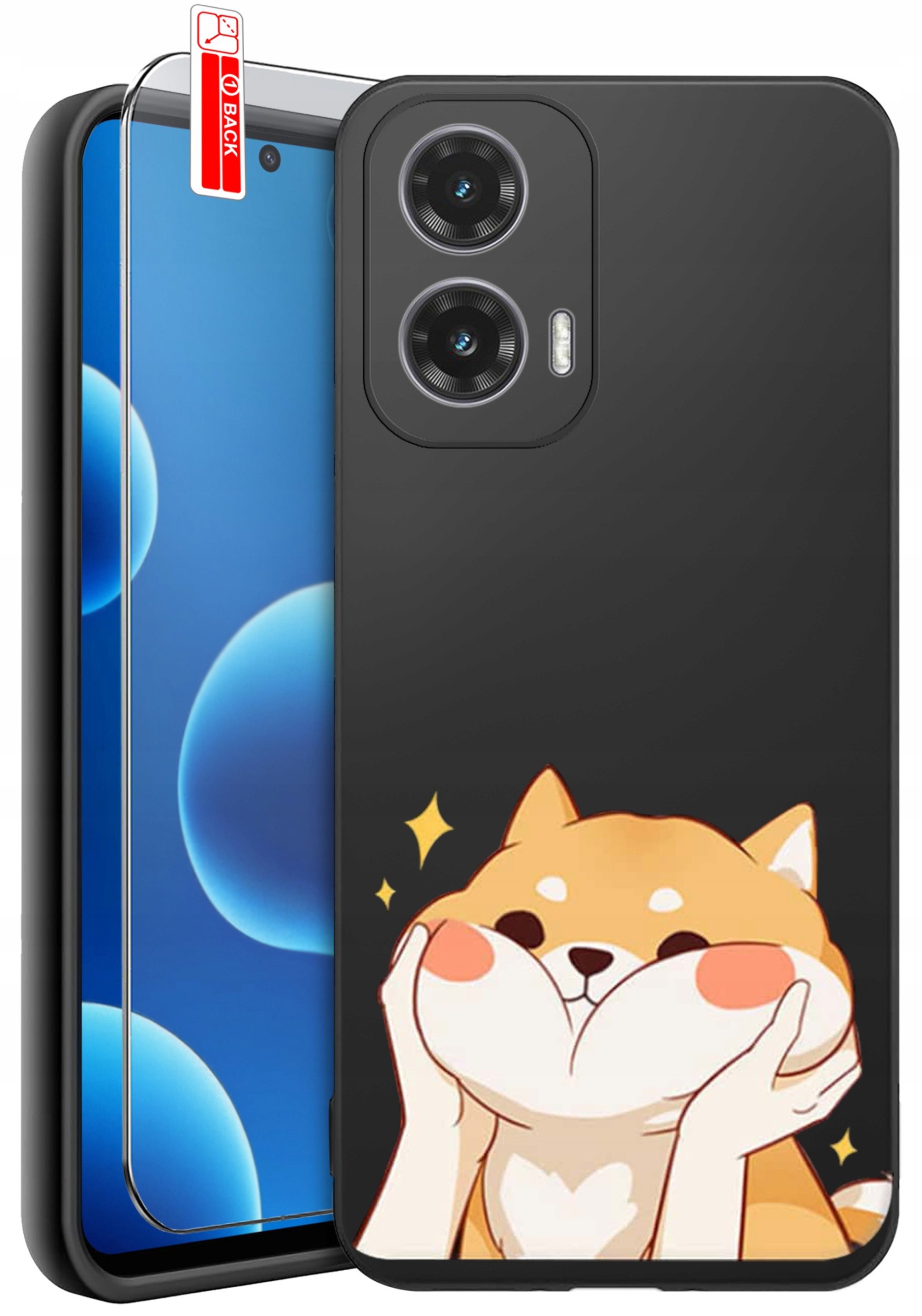 ETUI do Motorola Moto G45 5G | WZORY | SILIKONOWE MATT CASE + SZKŁO 9H