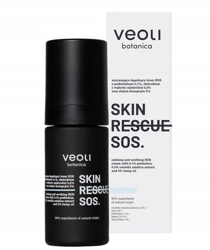 VEOLI BOTANICA_Skin Rescue SOS wyciszająco-łagodzący krem SOS z prebiotykami 0,1% oraz ekstraktem z Centella Asiatica 0,2% oraz olejem konopnym 5% 30m