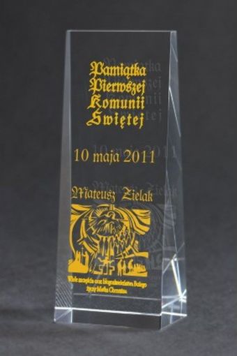 Victoria Sport Trofeum szklane grawerowane + wypełnienie farbą C037