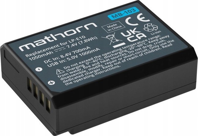 Akumulator Green Cell Bateria Mathorn MB-103 1050mAh USB-C zamiennik Canon LP-E10