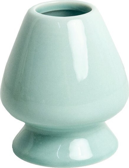 Emro Aziatica Stojak na miotełkę chasen do matchy, porcelanowy 6cm - miętowo-zielony