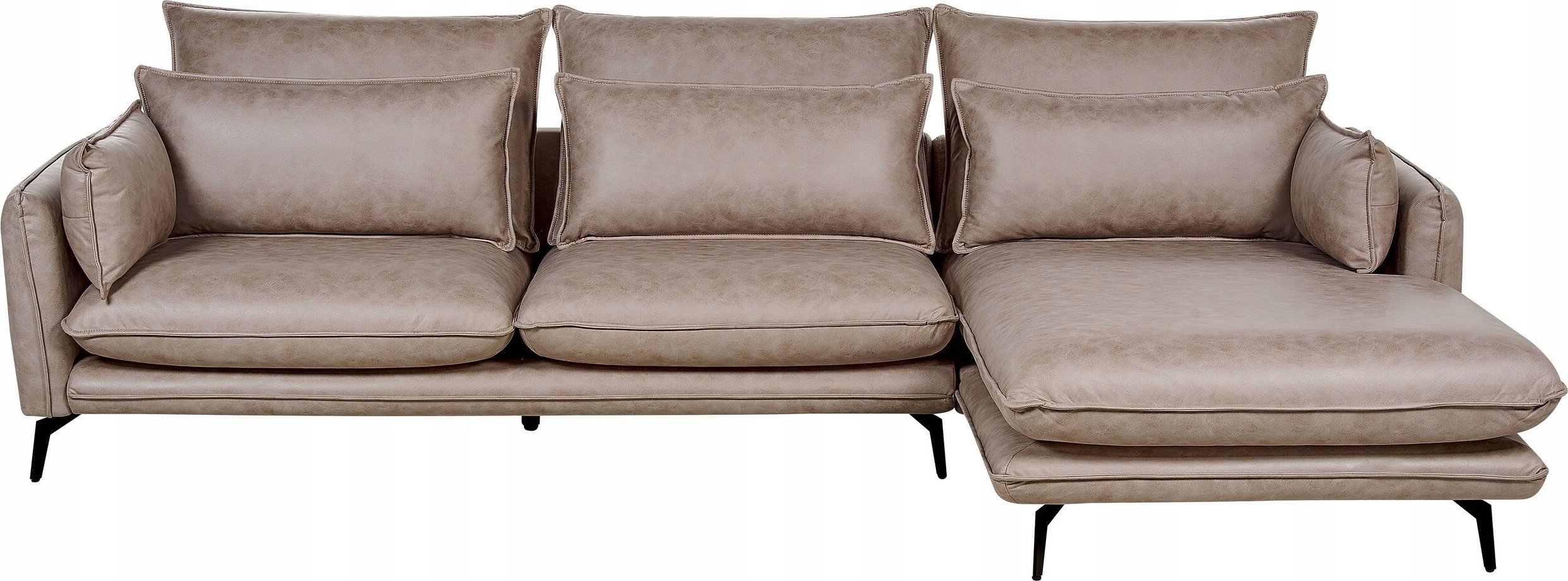 Beliani Narożnik eko zamsz lewostronny jasnobrązowy GALLO