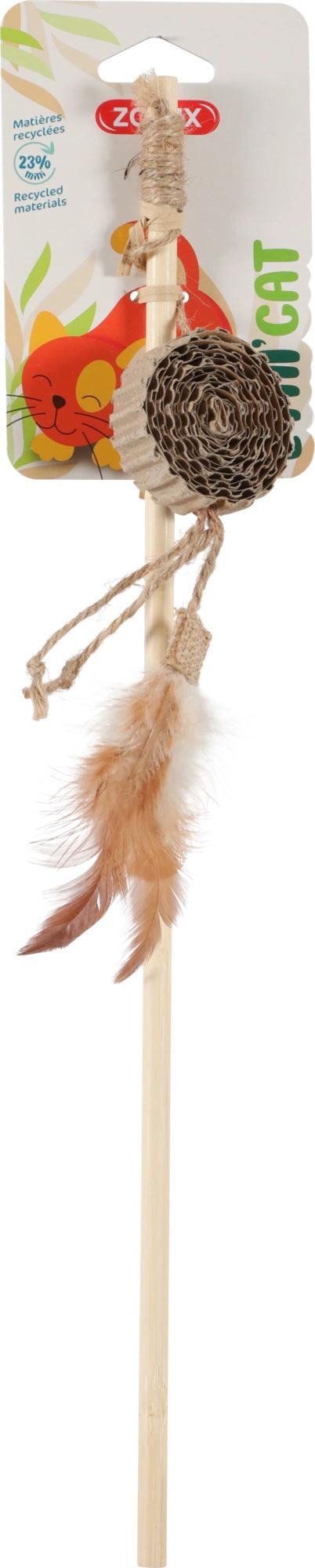 Zolux ZOLUX Zabawka dla kota ETHICAT wędka dysk z tektury i piórka