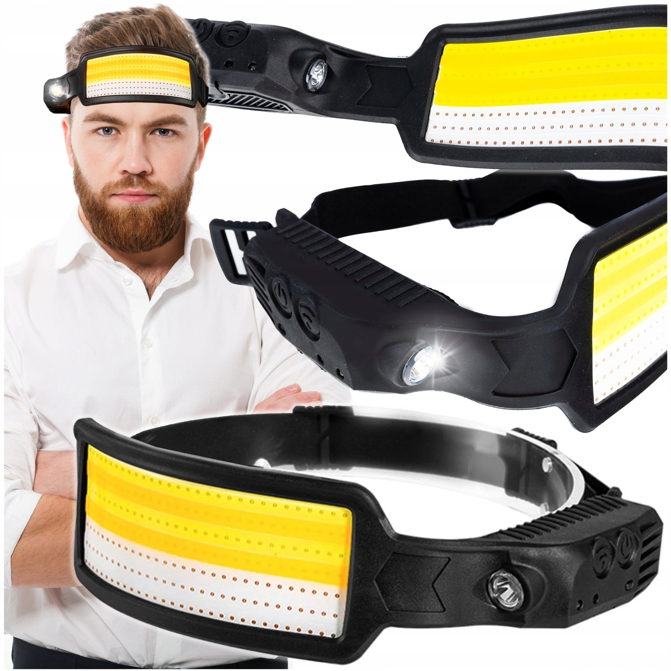 L76I LATARKA CZOŁOWA LED PODWÓJNA KOLORY ŚWIATŁA CZUJNIK