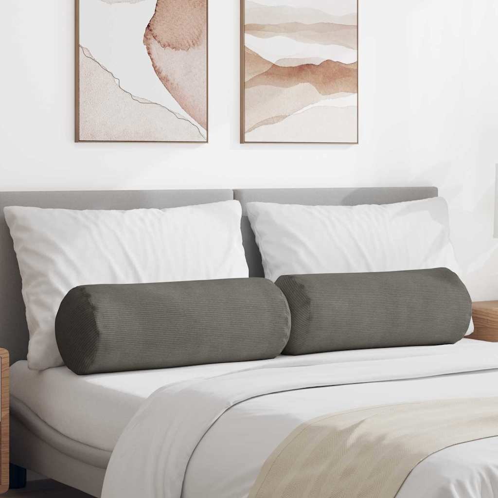 vidaXL Poduszki Wałkowe 2 pcs Jasnoszary 25 x 70 cm