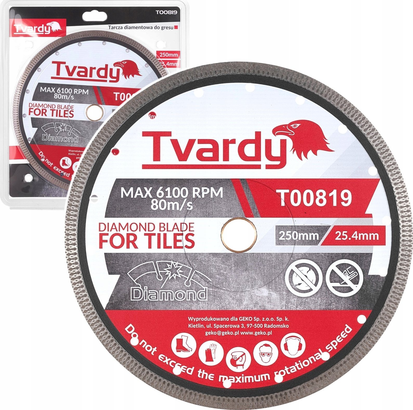 Tvardy Tarcza diamentowa do Gresu 250x10x25.4/22.23mm (25)