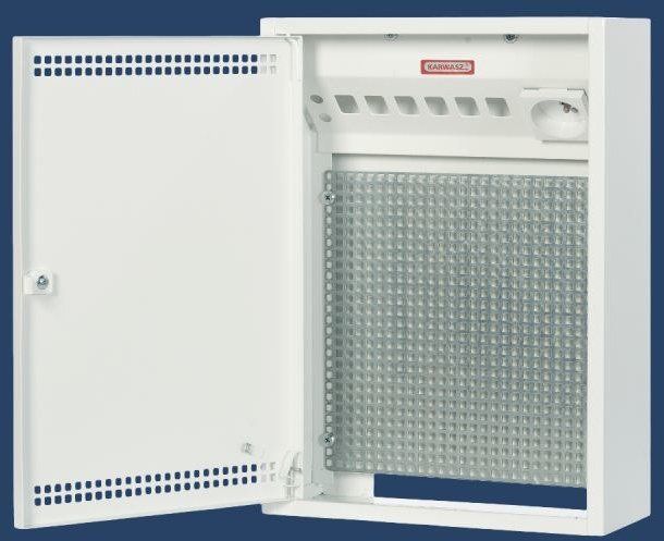 Karwasz Rozdzielnica natynkowa MRN-1. Patch panel, gniazdo 250v 2P+Z, płyta montażowa perforowana 255x350x100 (MRN-1)