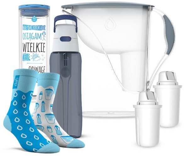 Dafi Zestaw nr1 Kubek termiczny + Dzbanek + Butelka+ PREZENT Skarpetki Dafi