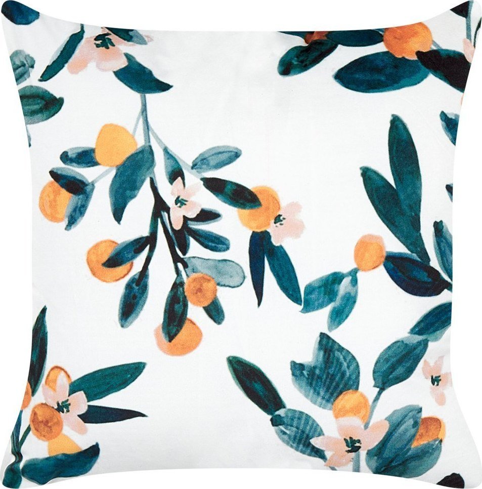 Beliani Poduszka dekoracyjna w liście 45 x 45 cm zielona KNAUTIA!