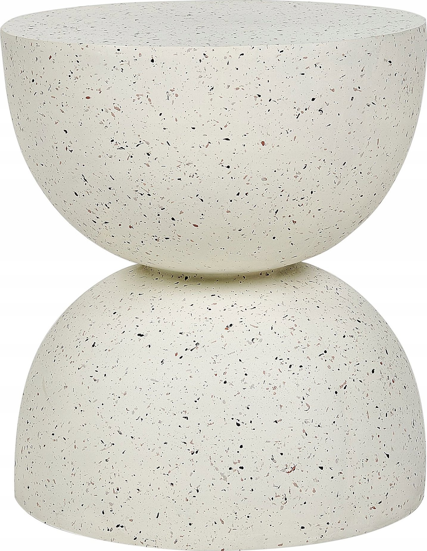 Beliani Stolik pomocniczy złamana biel z efektem lastryko CAORIA