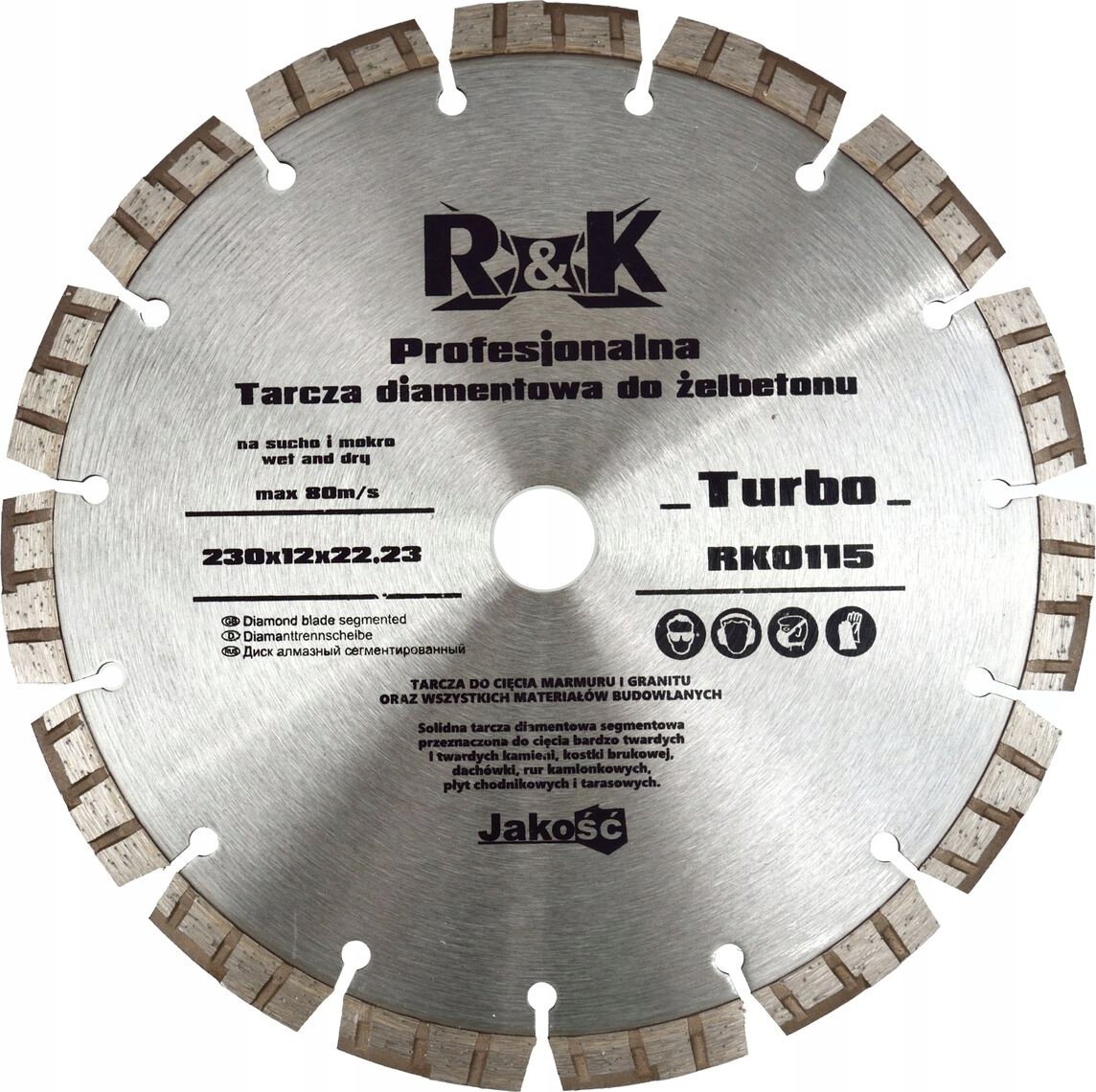 Geko Tarcza diam. do żelbetonu 230x12x22.23mm Turbo Professional R&K (25)
