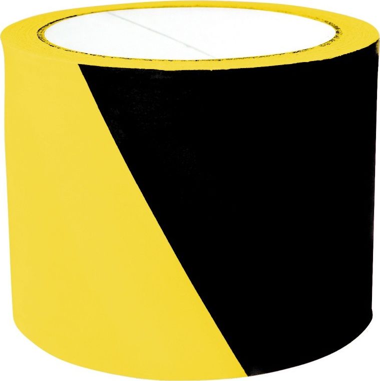 Taśma ostrzegawcza, 75mm, 100m, żółto-czarna