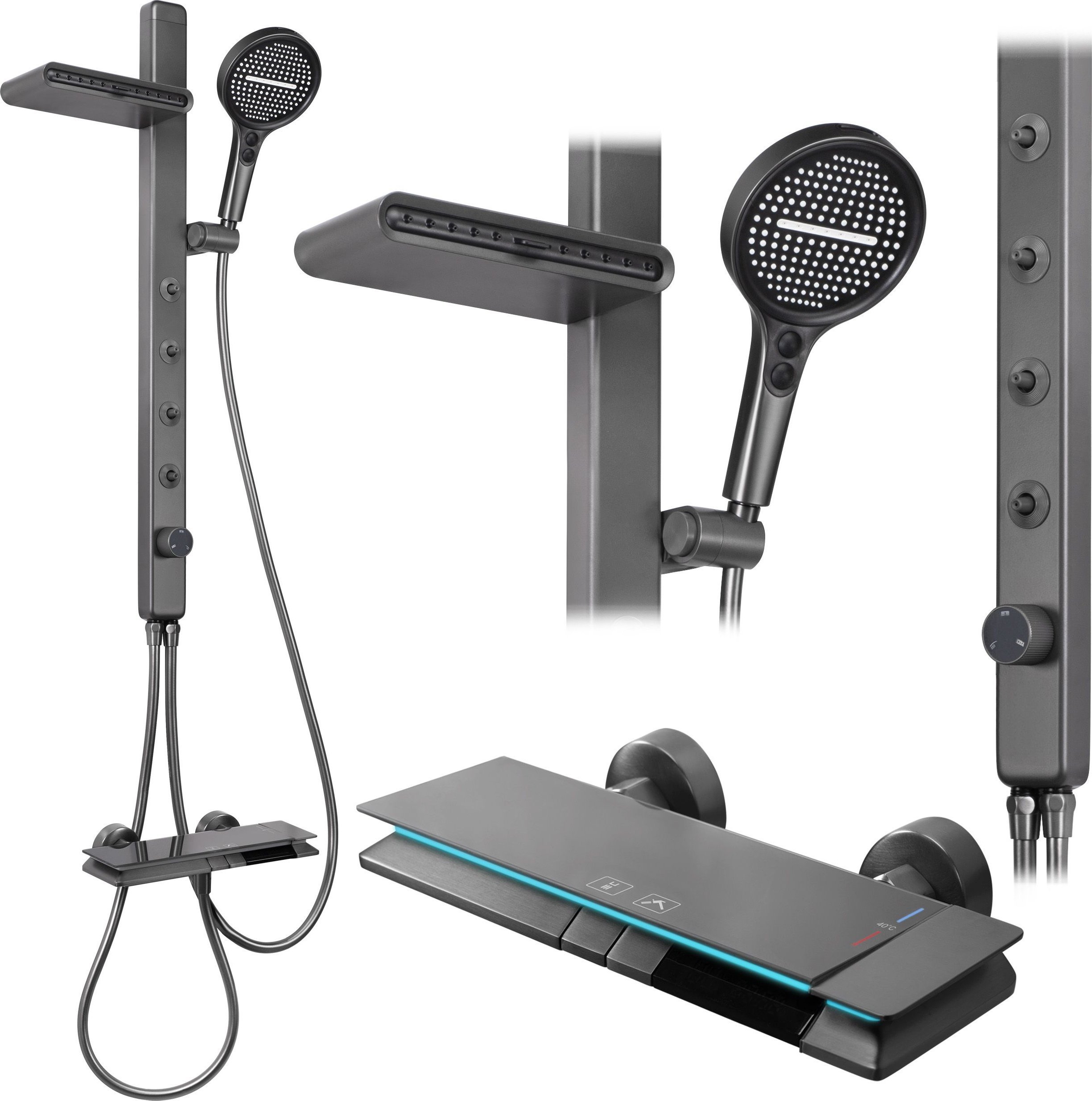 Zestaw Prysznicowy z termostatem REA Karl Tytan