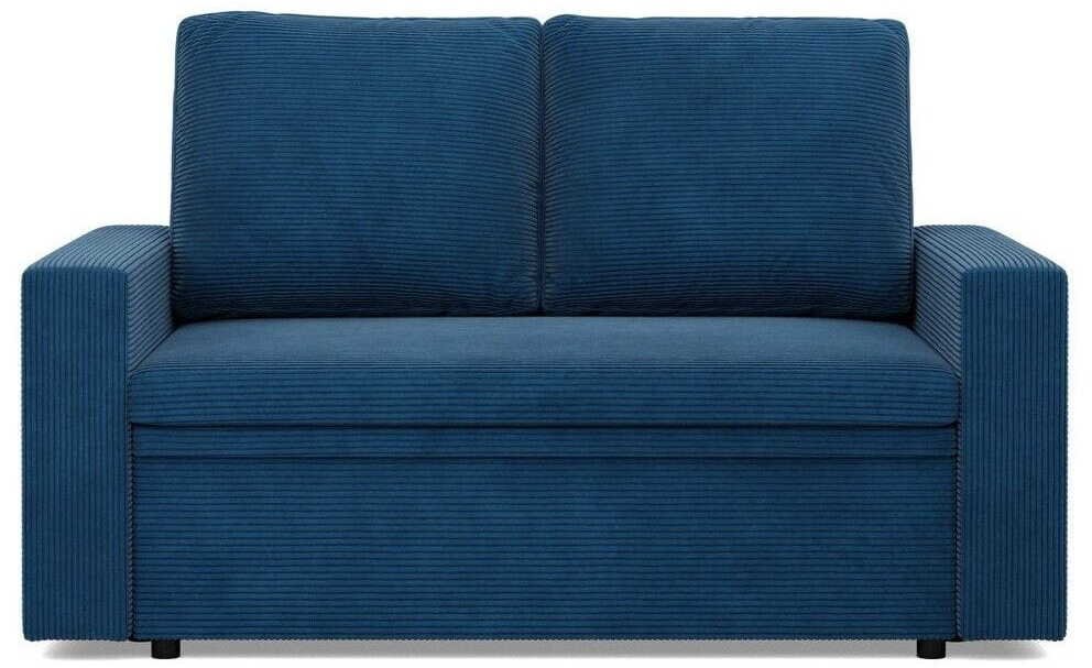 Sofa dwuosobowa, BLOM, sztruks, 148x87x90 cm, granatowy