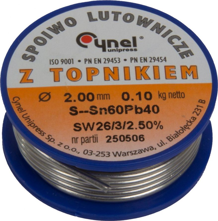 SPOIWO LUTOWNICZE LC60 FI=2,5MM SZPULA 100G 60315 INNA