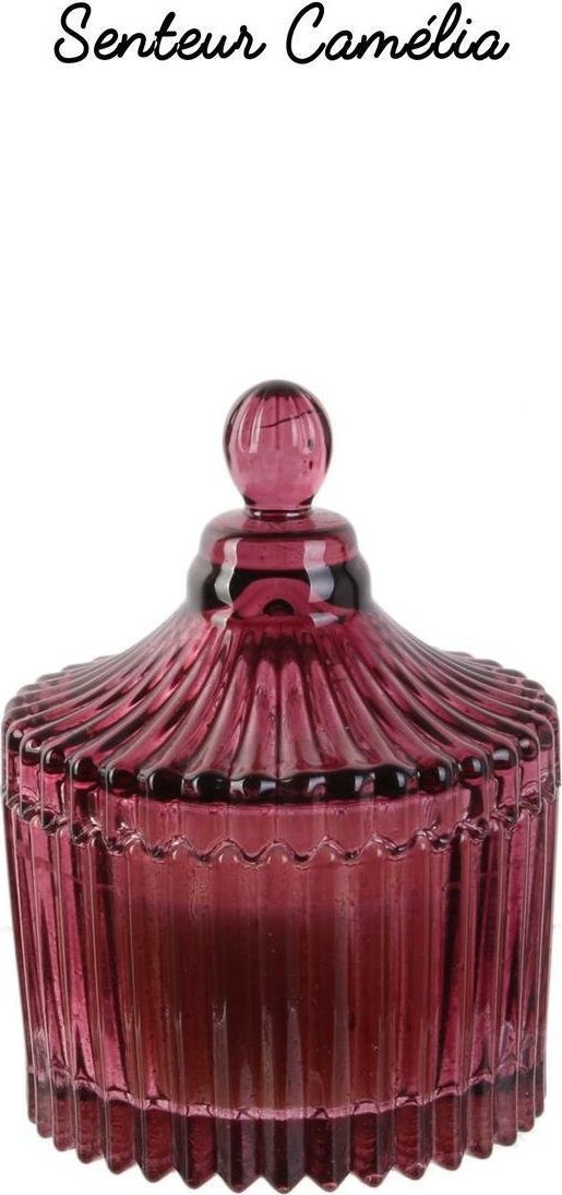 Intesi Świeca ze szkła bohemskiego czerwona