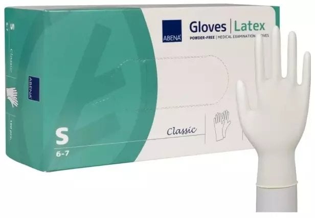 Abena Examination glove, ABENA Classic, S, naturalny, latex, powder-free - (150 pcs.)