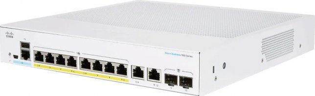 Cisco switch CBS250-8FP-E-2G, 8xGbE RJ45, 2xRJ45/SFP combo, fanless, PoE+, 120W (CBS2508FPE2GEURF)