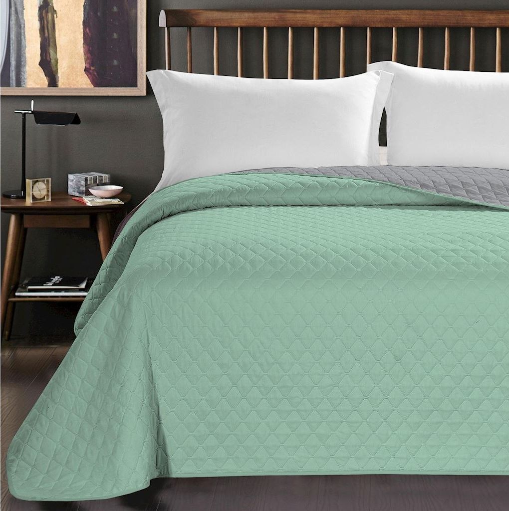 Decoking DecoKing narzuta z mikrofibry AXEL MIĘTOWY+STALOWY 170X270