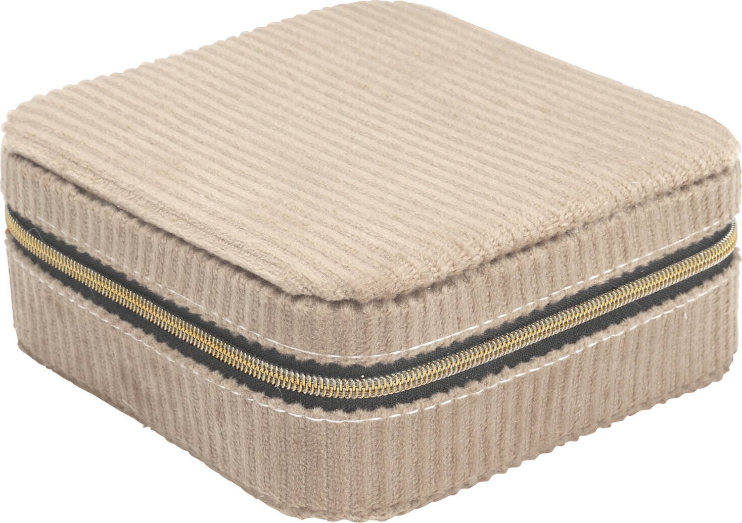 Home Styling Collection Pudełko na biżuterię, sztruks, 12 x 12 x 5 cm