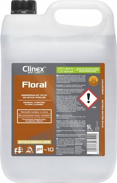 Clinex Clinex Floral Mydło Marsylskie - Uniwersalny płyn do mycia podłóg - 5 l
