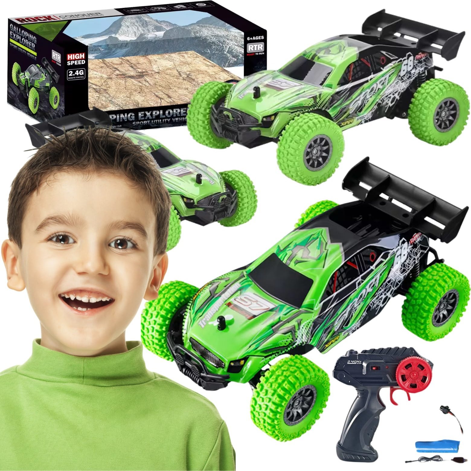 ProNice Auto Samochód Zdalnie Sterowany Gumowe Opony Pilot Technologia 2.4G