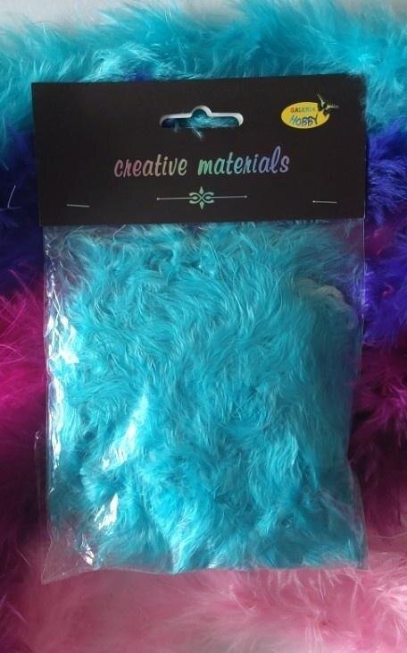 Girlanda z piór 2m błękitna