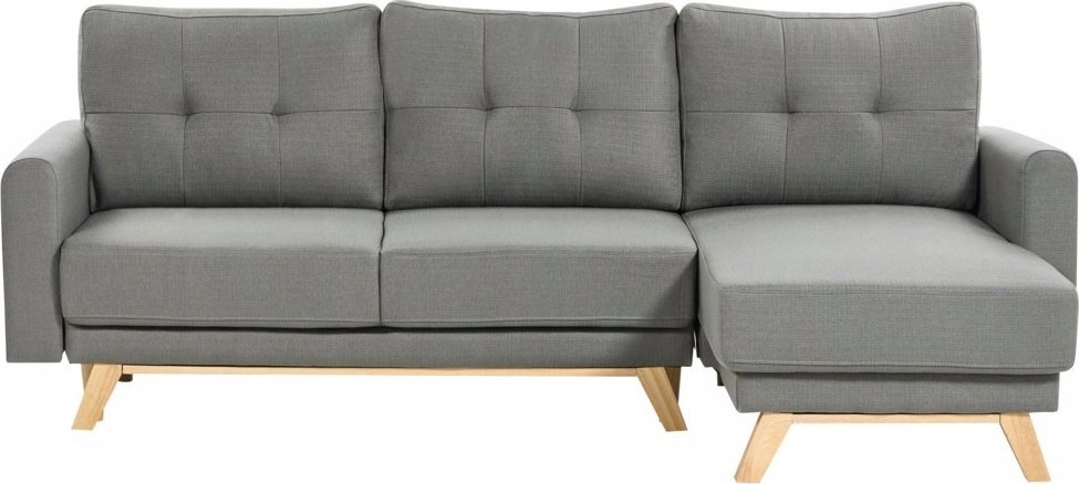 Beliani Sofa narożna lewostronna szara SIRO