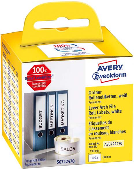 Avery Zweckform ETYK.ZF UNIWERSAL.NA ROLI 190X38 110 ETY - AS0722470