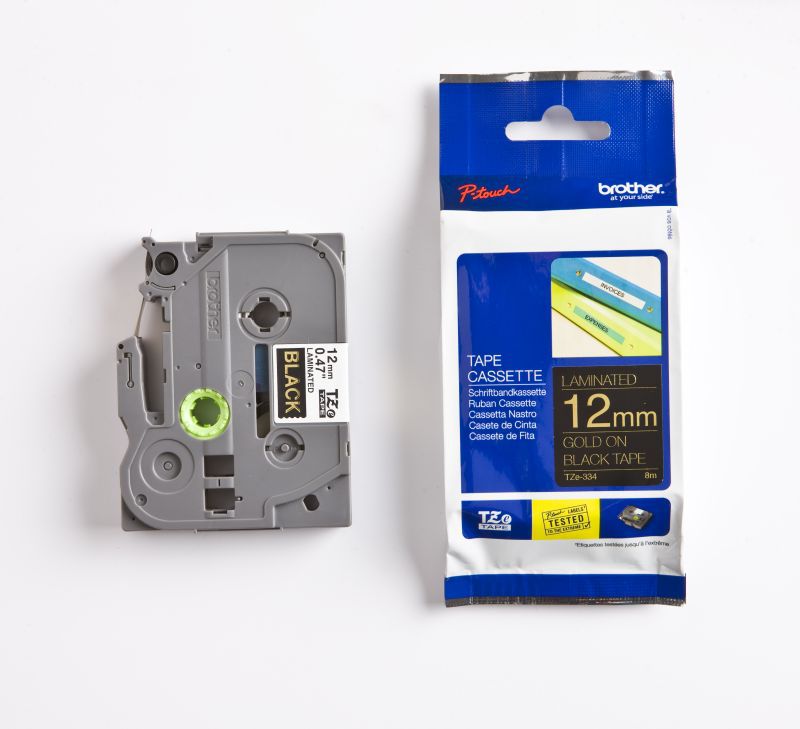 Brother taśma TZE334 (gold on black)