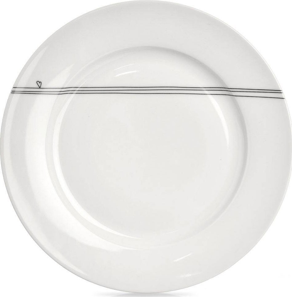 Orion Talerz obiadowy płytki porcelanowy biały SERDUSZKA 27 cm