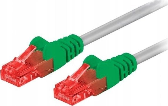 Goobay Wentronic Goobay CAT 6 Crossover- Patch Cable, U/UTP, gray, green, gray- green, 1 m - CCA coppergemisch Material (68471)
