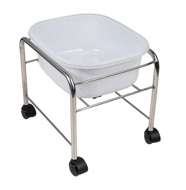 Brodzik do pedicure prosty z kółkami chrom