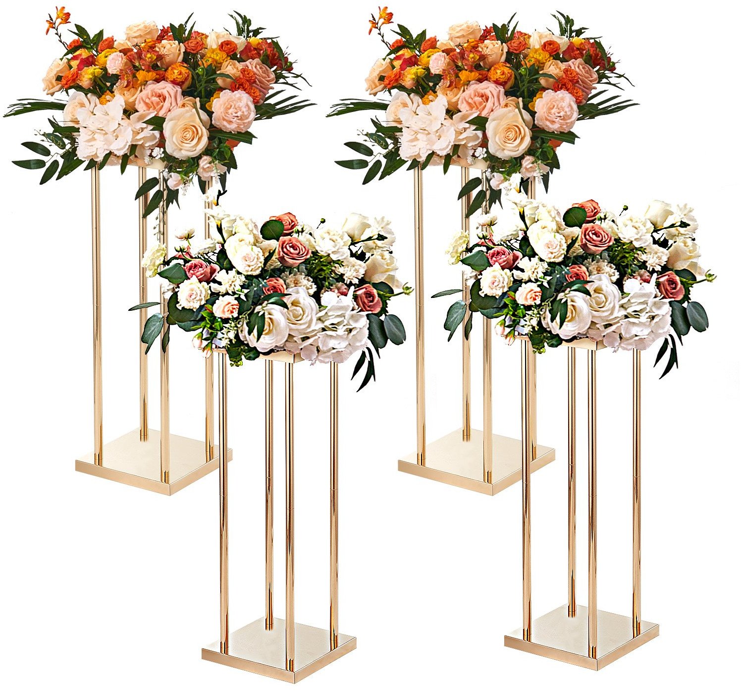 Stojak weselny na salę złoty kolor ślub wesele kwietnik kwiaty 4 szt. 80 cm