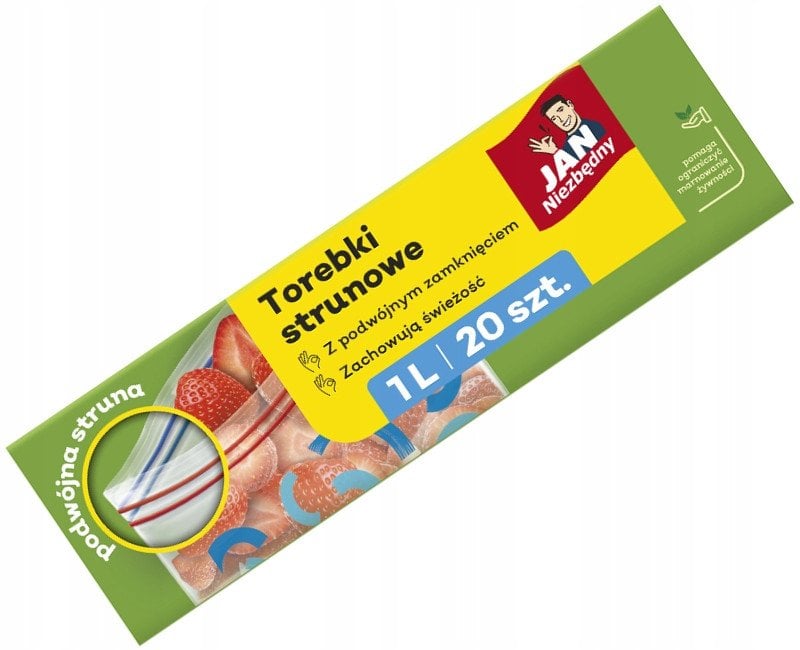 JAN NIEZBĘDNY Torebki strunowe (podwójne zamknięcie) 1L - 20 sztuk