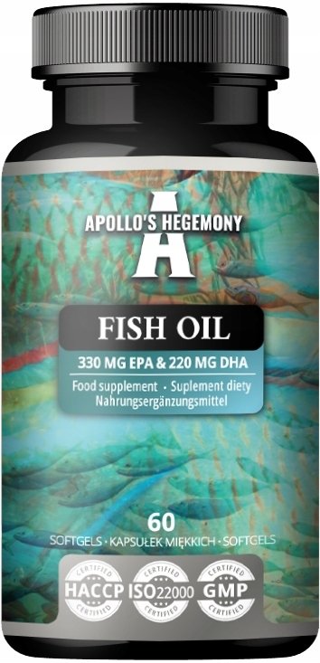 APOLLO'S HEGEMONY_Fish Oil omega-3 EPA DHA olej rybi suplement diety 60 kapsułek