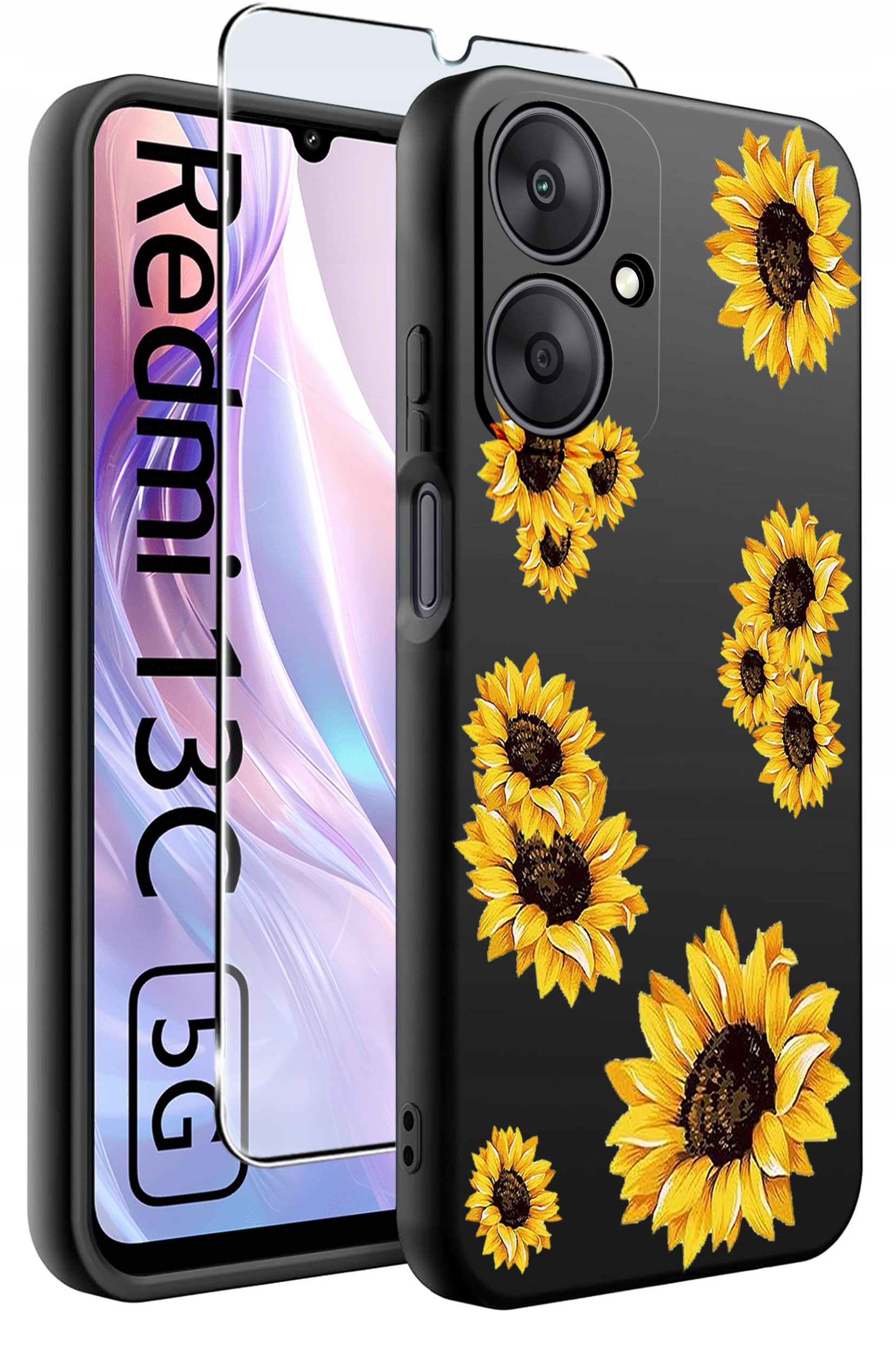 ETUI do Xiaomi Redmi 13C 5G WZORY |SILIKONOWE MATT CASE +SZKŁO HARTOWANE 9H