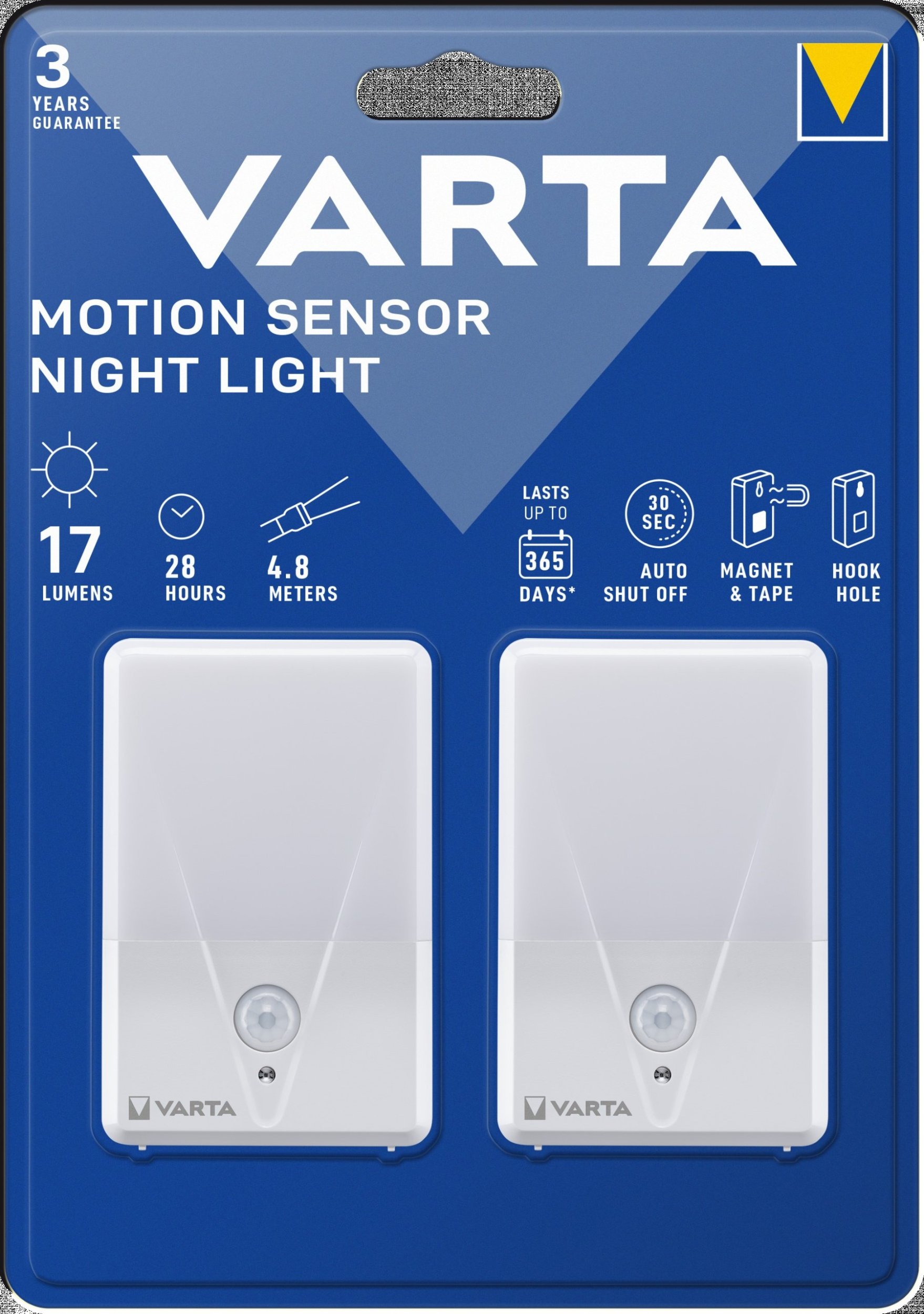 Kinkiet Varta Lampka nocna z czujnikiem ruchu Motion Sensor Night Light Twin (16624101402)