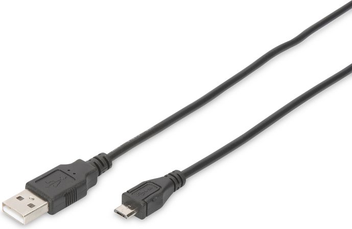 Kabel USB Digitus USB-A - microUSB 1.8 m Czarny (DB-300127-018-S)