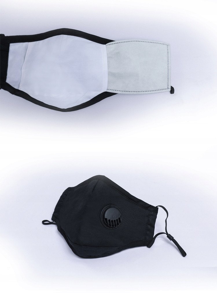 KOMPLET CZARNA Maska+ 3x FILTR PM 2.5