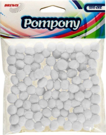 BREWIS Pompony POM17 1cm białe 100szt