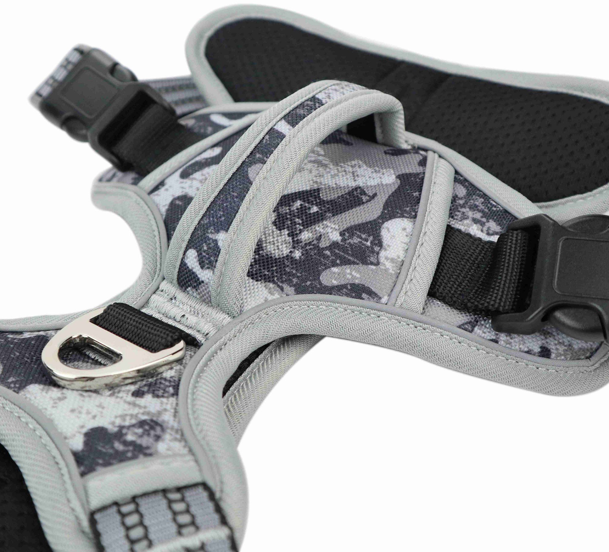 Szelki, dla psa, szare moro, materiał Oxford, M, ob.szyi 39-55cm/ob.klatki 40-72cm