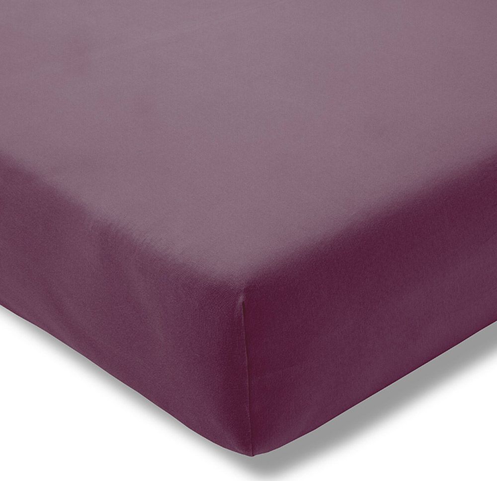 Estella Prześcieradło z gumką jersey 100x200 cm AUBERGINE feinjersey