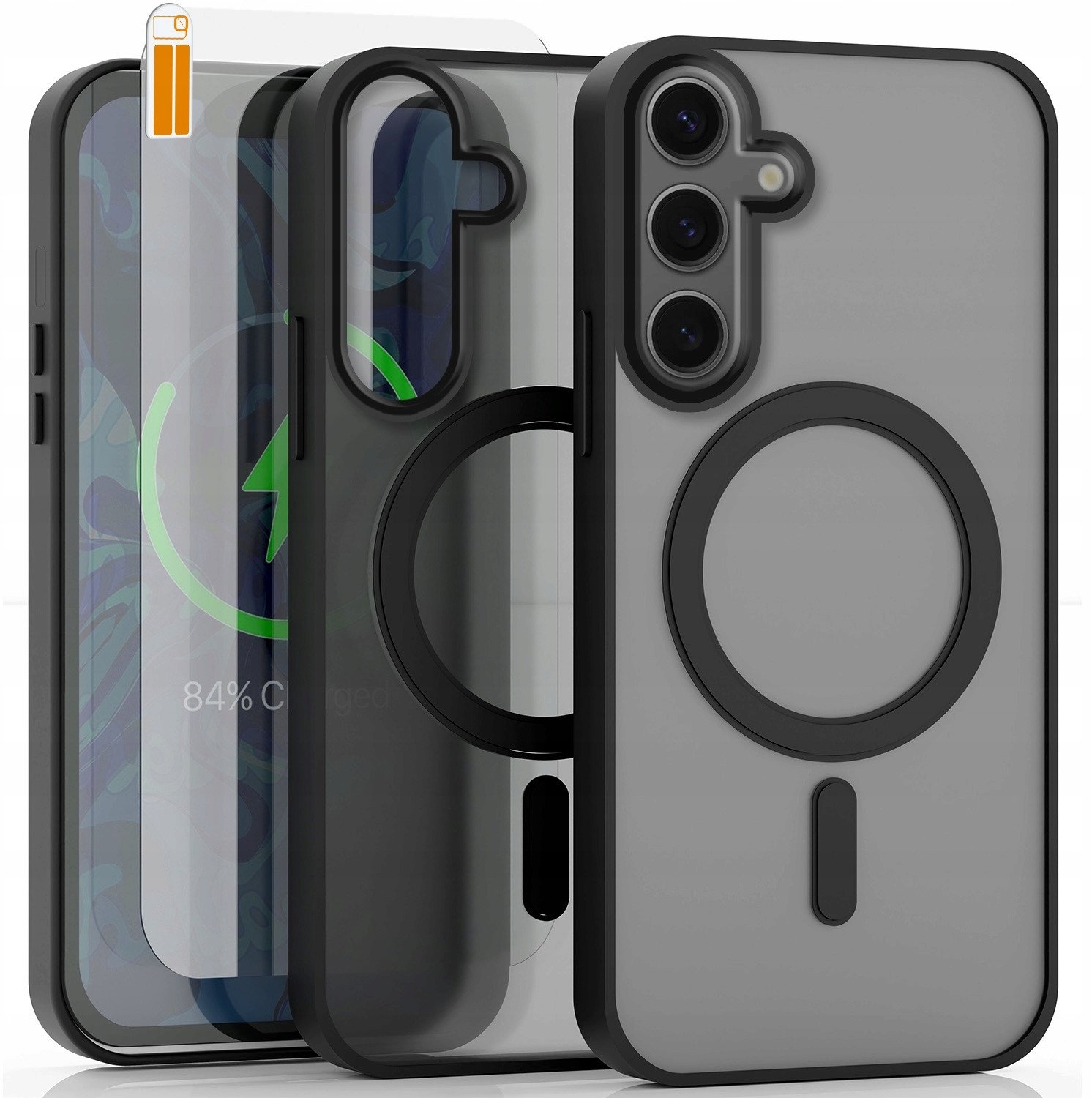 Etui Do Samsung Galaxy S24 (Do Magsafe, Czarne Matowe, Wzmacniane) Szkło